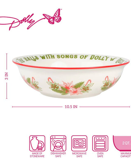 Dolly Parton Hldy Toile 10.5In Serve Bowl Brown Box Pkg