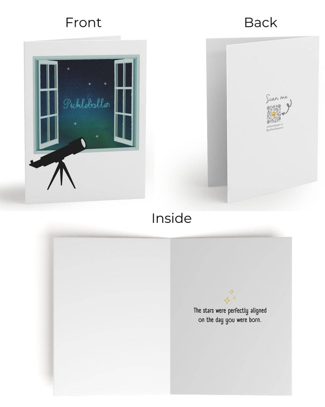 The Stars Were Perfectly Aligned The Day You Were Born Pickleball Greeting Card