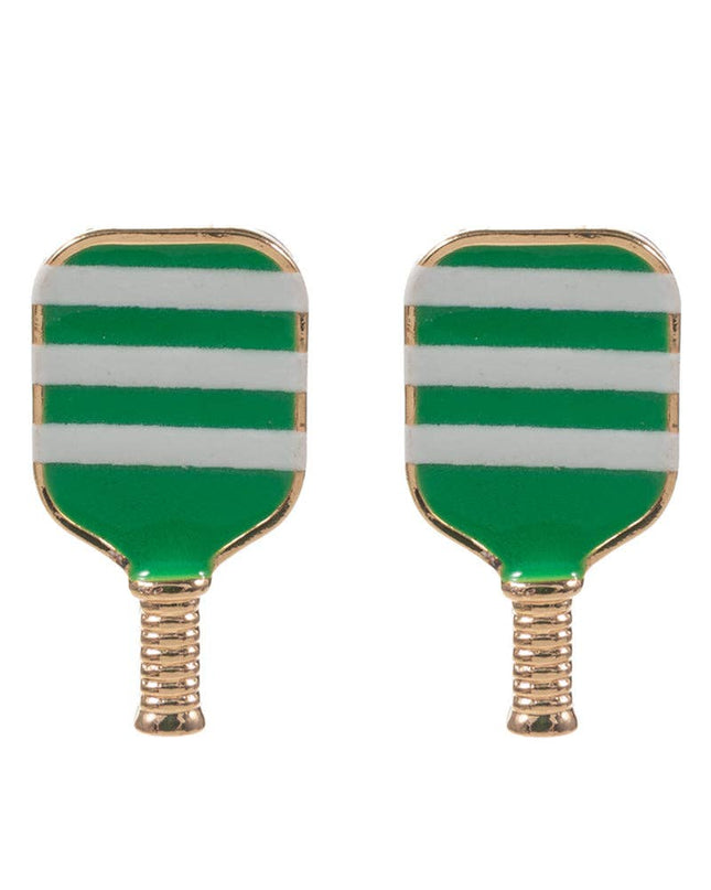 Pickleball Enamel W Pattern Post Earrings