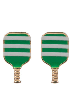 Pickleball Enamel W Pattern Post Earrings