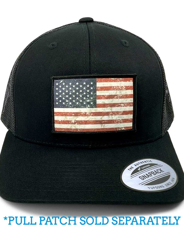 Retro Trucker Pull Patch Hat By Snapback - Black