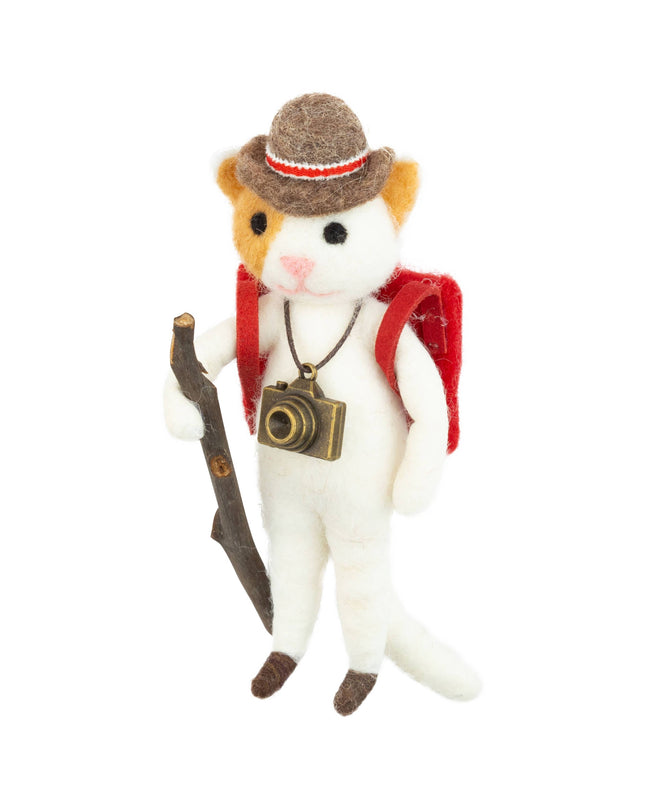 Hiking Dog Felt Ornament