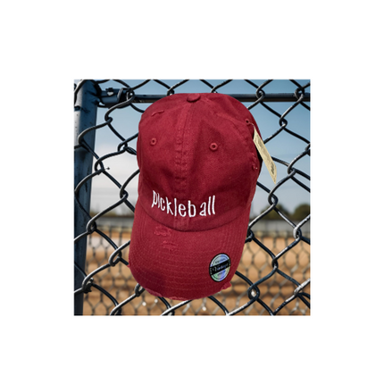 "Pickleball" Exclusive Embroidered Vintage Distressed Washed Style Baseball Caps