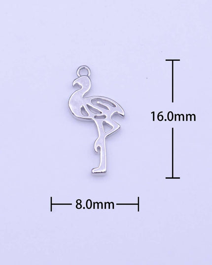 Minimalist Flamingo Bird Charm in Gold & Silver | C-505 C-516