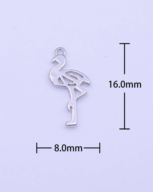 Minimalist Flamingo Bird Charm in Gold & Silver | C-505 C-516