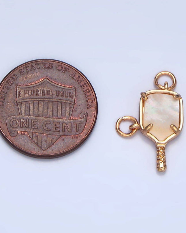 24K Gold Filled Shell Pearl Pickle Ball Sports Connector | F135