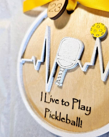 I Live to Play Pickleball Handmade Ornament