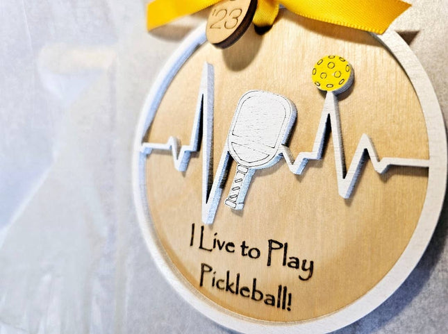 I Live to Play Pickleball Handmade Ornament