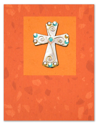 Love Cross Pin on a Card