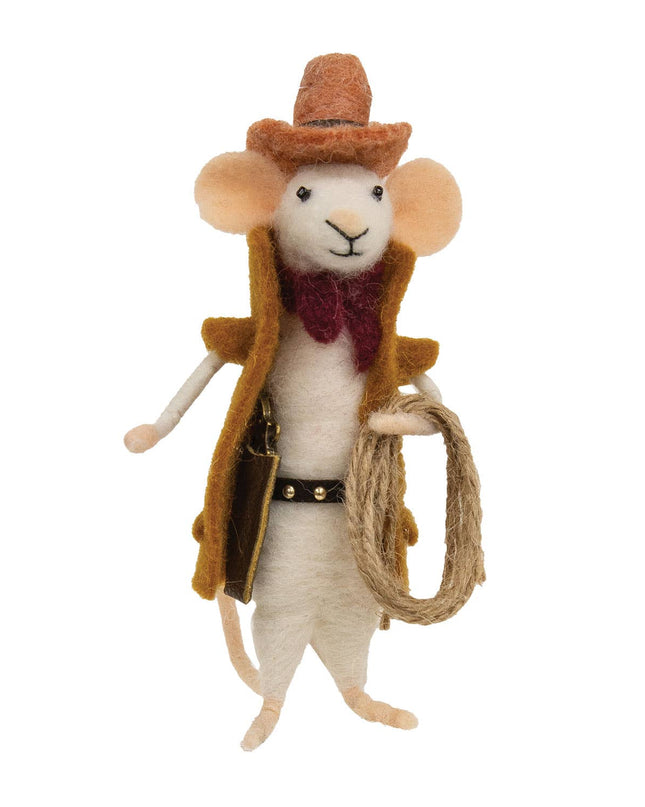 Cowboy Mouse Felt Ornament