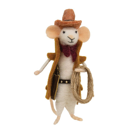 Cowboy Mouse Felt Ornament