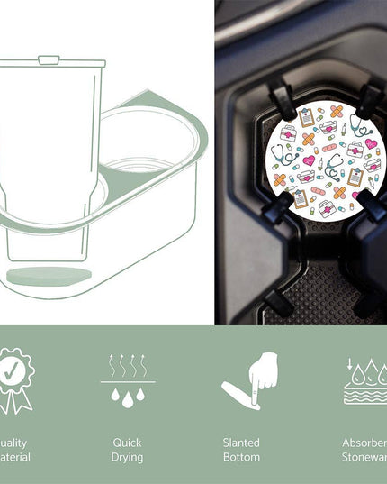 Car Coaster-Colorful Nursing Icons