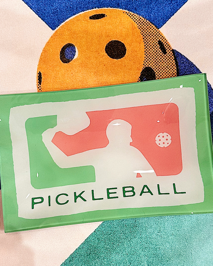 Play Pickleball Decoupage Glass Tray
