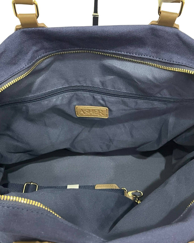 Pickle Ball Mens Canvas Tote Navy
