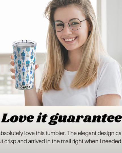 Pickleball 20oz Tumbler- Blue Paddles