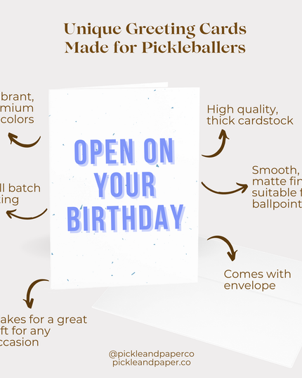 Open On Your Birthday Pickleball Coupon Voucher Greeting Card