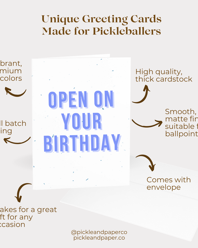 Open On Your Birthday Pickleball Coupon Voucher Greeting Card