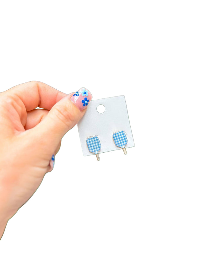 Enamel Pickleball Stud Earrings