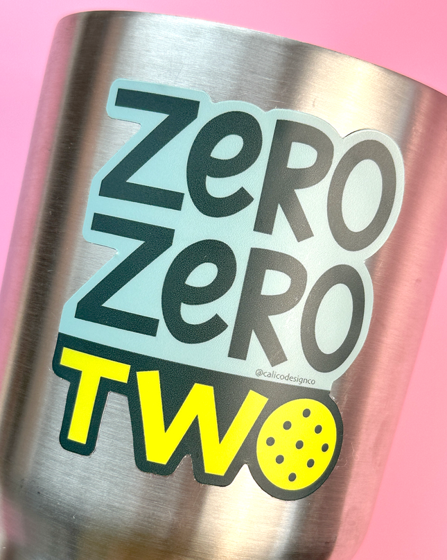 Pickleball Zero Zero Two 002 Vinyl Sticker