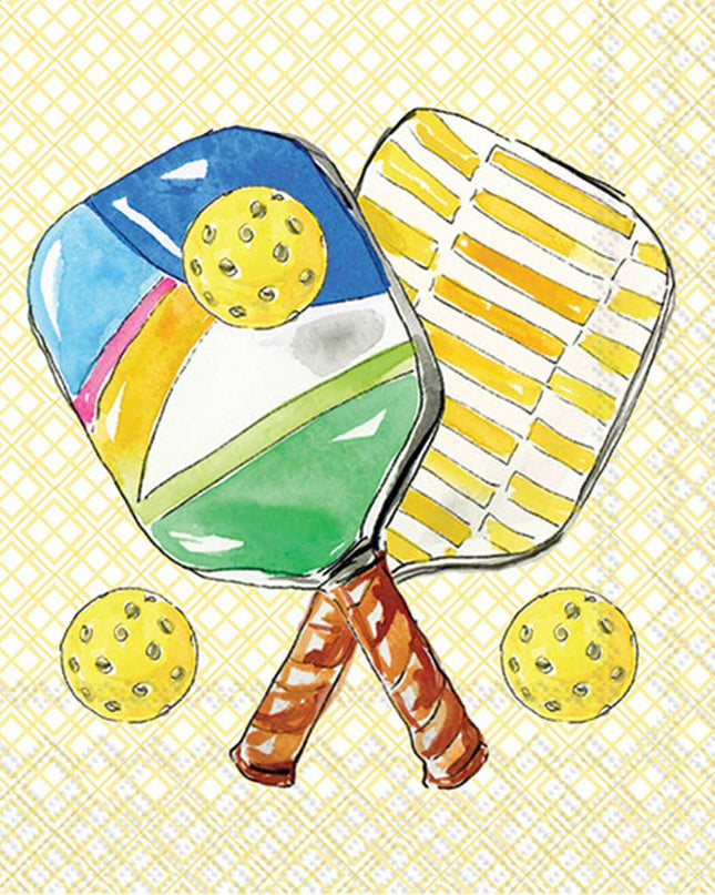 Paper Cocktail Napkins 20ct Pickleball Pair Rosanne Beck