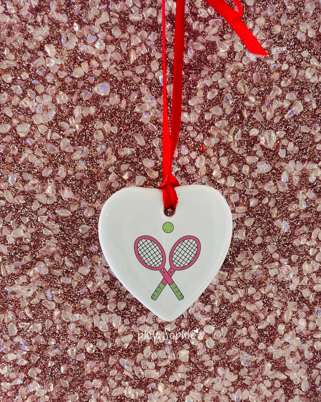 Gift Tag: Tennis heart tag / Gift Tag, Ornament