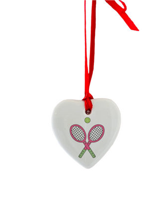 Gift Tag: Tennis Heart Tag Ornament