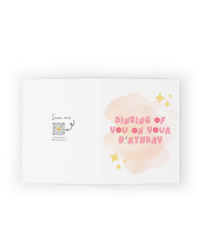 Dinking of You on Your Birthday Pickleball Greeting Card