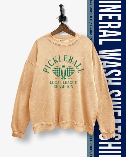 PICKLEBALL PRINT MINERAL WASH SWEATSHIRT BLUE