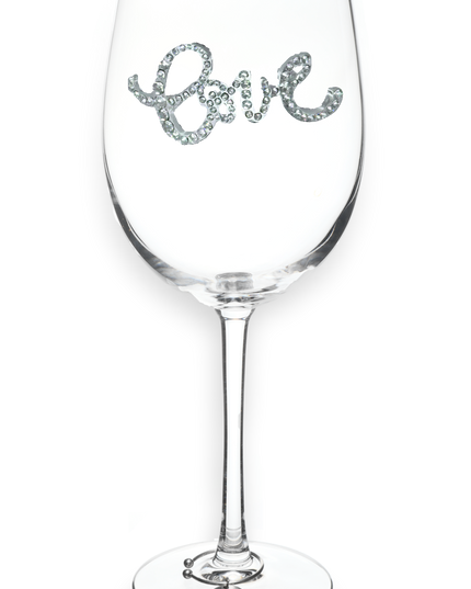 Love Jeweled Stemmed Wine Glass