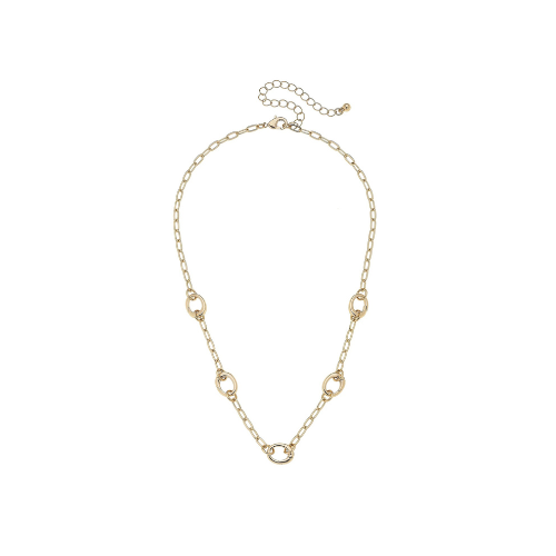 Sierra Dainty Charm Collector Necklace in Shiny Gold
