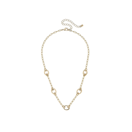Sierra Dainty Charm Collector Necklace in Shiny Gold