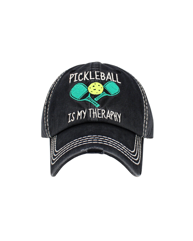 Pickleball Therapy Washed Vintage Ballcap