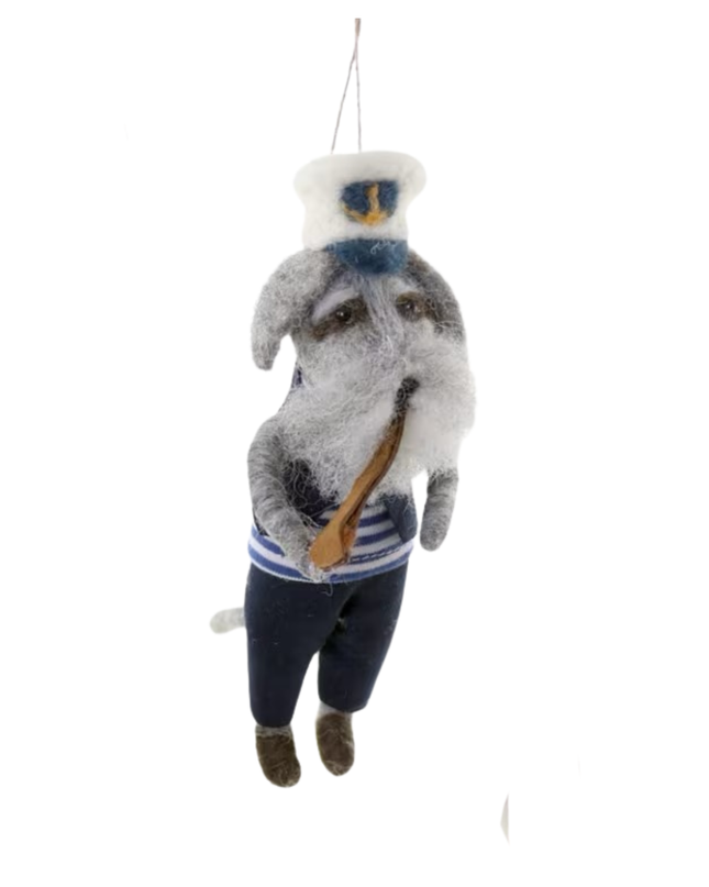 Dog Captain Felt Ornament