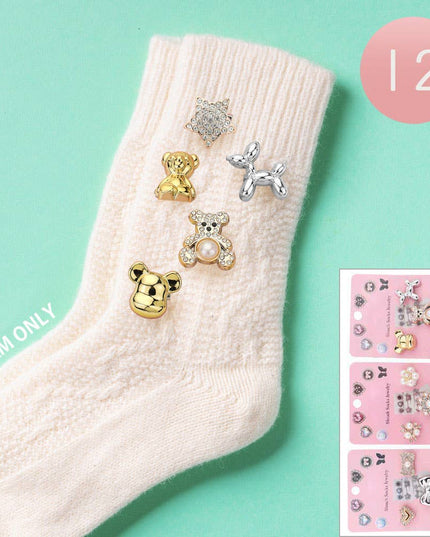 Pearl Teddy Bear Star Dog Shoe & Slouch Sock Charm Set