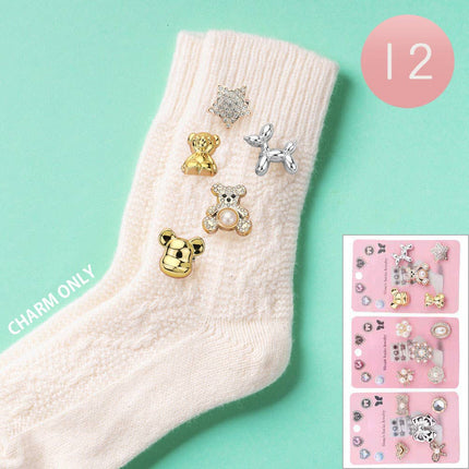 Pearl Teddy Bear Star Dog Shoe & Slouch Sock Charm Set