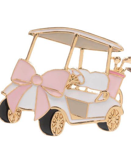 Enamel Bow Accent Gold Cat Pin Brooch