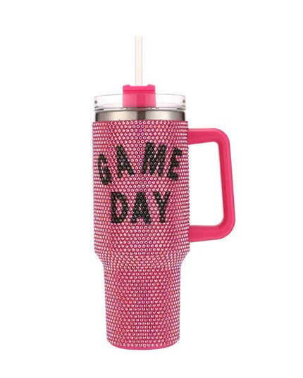 Fully Covered Rhinestone Game Day Theme 40 oz Tumbler Cup