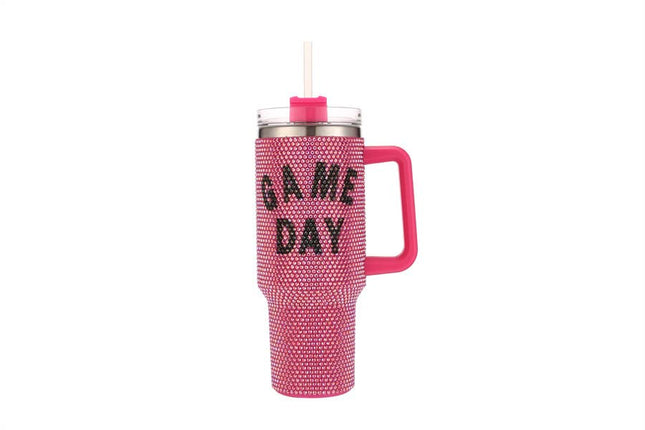 Fully Covered Rhinestone Game Day Theme 40 oz Tumbler Cup