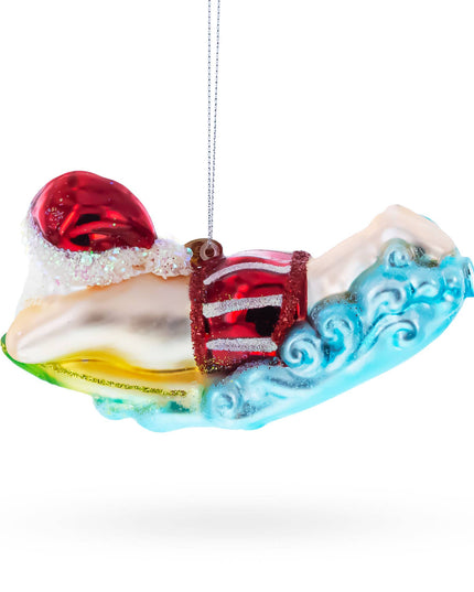 Surfing Santa Ornament