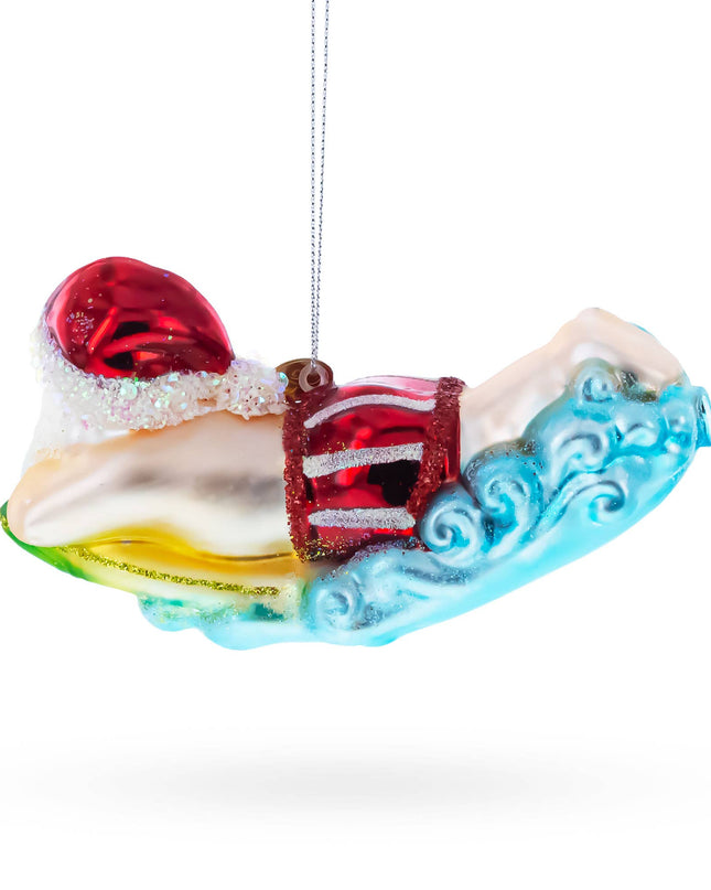Surfing Santa Ornament