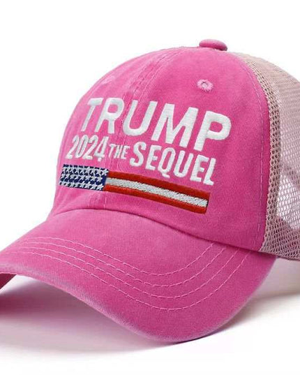 Trump 2024 "The Sequel" Mesh Hat (Pink)