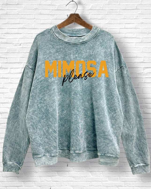 MIMOSA PLEASE GRAPHIC MINERAL SWEATSHIRT