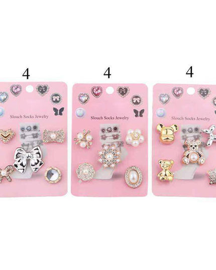 Pearl Teddy Bear Star Dog Shoe & Slouch Sock Charm Set