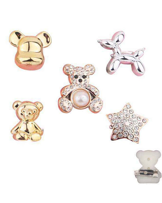 Pearl Teddy Bear Star Dog Shoe & Slouch Sock Charm Set