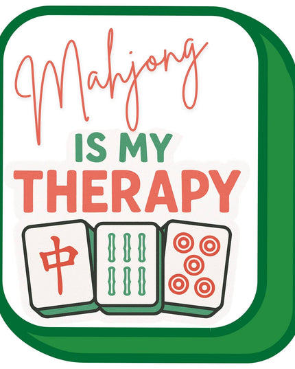 Mahjong Is My Therapy – Funny 3" Kiss-Cut Mahjong Sticker for Game Lovers
