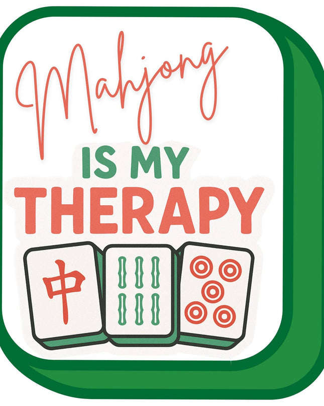 Mahjong Is My Therapy – Funny 3" Kiss-Cut Mahjong Sticker for Game Lovers