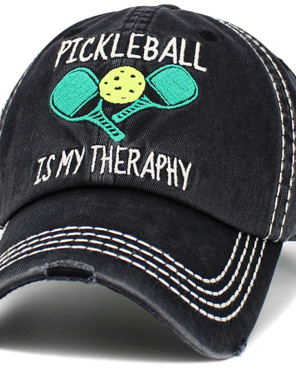Pickleball Therapy Washed Vintage Cap