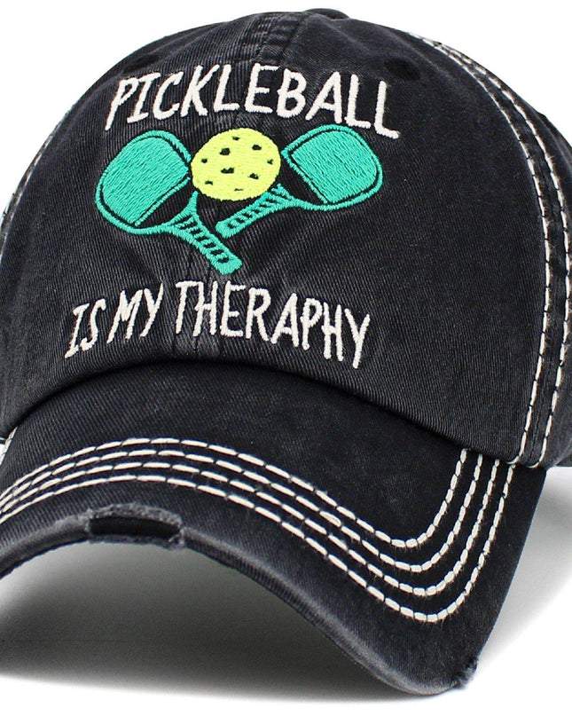 Pickleball Therapy Washed Vintage Cap