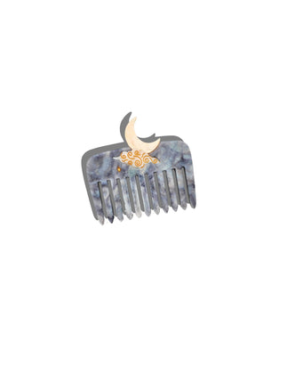 Hand-painted Celestial Moon Pocket Hair Comb | Eco-Friendly