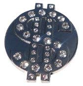 Dollar Sign Ball Marker with Clear Crystals